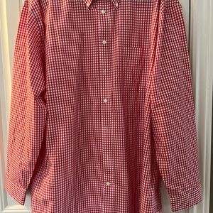 Stafford Red and White Gingham Button-Down Shirt